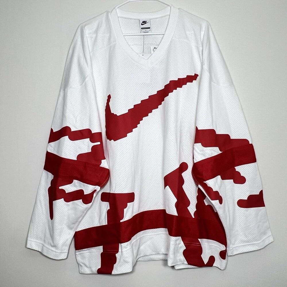 MENS NIKE SPORTSWEAR CLUB HOCKEY JERSEY_WHITE/UNIVERSITY RED HV1137-100-SIZE M